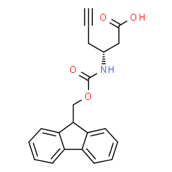 ChemSpider 2D Image | (3R)-3-{[(9H-Fluoren-9-ylmethoxy)carbonyl]amino}-5-hexynoic acid | C21H19NO4