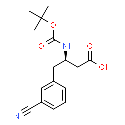 ChemSpider 2D Image | (R)-3-((tert-butoxycarbonyl)amino)-4-(3-cyanophenyl)butanoic acid | C16H20N2O4
