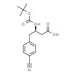 ChemSpider 2D Image | (R)-Boc-4-cyano-beta-Homophe-OH | C16H20N2O4