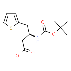 ChemSpider 2D Image | (3R)-3-({[(2-Methyl-2-propanyl)oxy]carbonyl}amino)-4-(2-thienyl)butanoate | C13H18NO4S