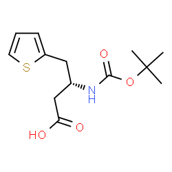 ChemSpider 2D Image | (R)-3-((tert-butoxycarbonyl)amino)-4-(thiophen-2-yl)butanoic acid | C13H19NO4S