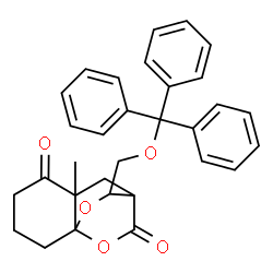 ChemSpider 2D Image | 6-Methyl-12-(trityloxymethyl)-10,11-dioxatricyclo[6.2.2.0(1,6)]dodecane-5,9-dione | C31H30O5