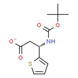 ChemSpider 2D Image | (3S)-3-({[(2-Methyl-2-propanyl)oxy]carbonyl}amino)-3-(2-thienyl)propanoate | C12H16NO4S