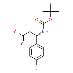 ChemSpider 2D Image | (3S)-3-(4-Chlorophenyl)-3-({[(2-methyl-2-propanyl)oxy]carbonyl}amino)propanoate | C14H17ClNO4