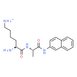ChemSpider 2D Image | (5S)-6-{[(2S)-1-(2-Naphthylamino)-1-oxo-2-propanyl]amino}-6-oxo-1,5-hexanediaminium | C19H28N4O2