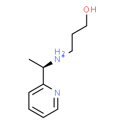 ChemSpider 2D Image | 3-Hydroxy-N-[(1R)-1-(2-pyridinyl)ethyl]-1-propanaminium | C10H17N2O
