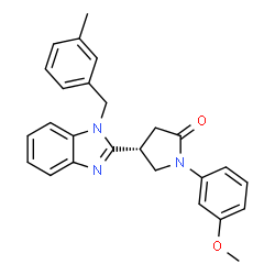 ChemSpider 2D Image | (4R)-1-(3-Methoxyphenyl)-4-[1-(3-methylbenzyl)-1H-benzimidazol-2-yl]-2-pyrrolidinone | C26H25N3O2