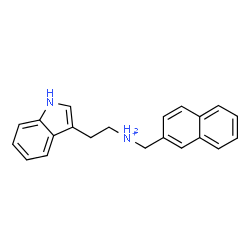 ChemSpider 2D Image | 2-(1H-Indol-3-yl)-N-(2-naphthylmethyl)ethanaminium | C21H21N2