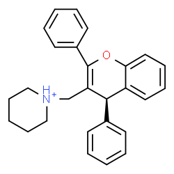 ChemSpider 2D Image | 1-{[(4R)-2,4-Diphenyl-4H-chromen-3-yl]methyl}piperidinium | C27H28NO
