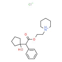 ChemSpider 2D Image | 1-{2-[2-(1-Hydroxycyclopentyl)(phenyl)acetoxy]ethyl}piperidinium chloride | C20H30ClNO3