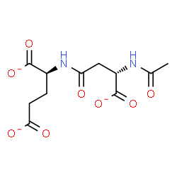 ChemSpider 2D Image | (2S)-2-{[(3S)-3-Acetamido-3-carboxylatopropanoyl]amino}pentanedioate | C11H13N2O8