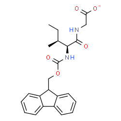 ChemSpider 2D Image | ({N-[(9H-Fluoren-9-ylmethoxy)carbonyl]-L-isoleucyl}amino)acetate | C23H25N2O5