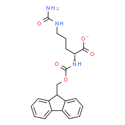 ChemSpider 2D Image | (2R)-5-(Carbamoylamino)-2-{[(9H-fluoren-9-ylmethoxy)carbonyl]amino}pentanoate | C21H22N3O5