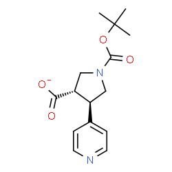 ChemSpider 2D Image | (3S,4R)-1-{[(2-Methyl-2-propanyl)oxy]carbonyl}-4-(4-pyridinyl)-3-pyrrolidinecarboxylate | C15H19N2O4