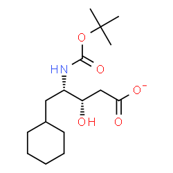 ChemSpider 2D Image | 5-Cyclohexyl-2,4,5-trideoxy-4-({[(2-methyl-2-propanyl)oxy]carbonyl}amino)-L-threo-pentonate | C16H28NO5