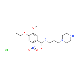 ChemSpider 2D Image | 4-Ethoxy-5-methoxy-2-nitro-N-[3-(1-piperazinyl)propyl]benzamide hydrochloride (1:1) | C17H27ClN4O5