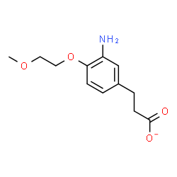 ChemSpider 2D Image | 3-[3-Amino-4-(2-methoxyethoxy)phenyl]propanoate | C12H16NO4