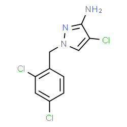 ChemSpider 2D Image | 4-Chloro-1-(2,4-dichlorobenzyl)-1H-pyrazol-3-amine | C10H8Cl3N3