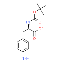 ChemSpider 2D Image | (2R)-3-(4-Aminophenyl)-2-({[(2-methyl-2-propanyl)oxy]carbonyl}amino)propanoate | C14H19N2O4