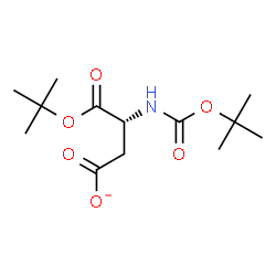 ChemSpider 2D Image | (3R)-4-[(2-Methyl-2-propanyl)oxy]-3-({[(2-methyl-2-propanyl)oxy]carbonyl}amino)-4-oxobutanoate | C13H22NO6