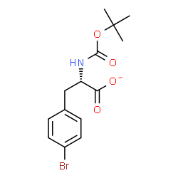 ChemSpider 2D Image | (2S)-3-(4-Bromophenyl)-2-({[(2-methyl-2-propanyl)oxy]carbonyl}amino)propanoate | C14H17BrNO4
