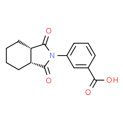 ChemSpider 2D Image | 3-[(3aR,7aS)-1,3-Dioxooctahydro-2H-isoindol-2-yl]benzoic acid | C15H15NO4