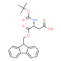 ChemSpider 2D Image | (3R)-4-(9H-Fluoren-9-ylmethoxy)-3-({[(2-methyl-2-propanyl)oxy]carbonyl}amino)-4-oxobutanoic acid | C23H25NO6