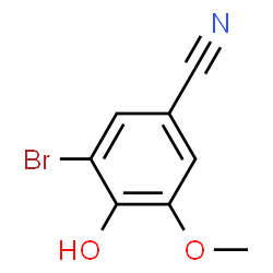 ChemSpider 2D Image | 3-Bromo-4-hydroxy-5-methoxybenzonitrile | C8H6BrNO2