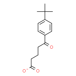 ChemSpider 2D Image | 5-[4-(2-Methyl-2-propanyl)phenyl]-5-oxopentanoate | C15H19O3