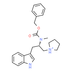 ChemSpider 2D Image | 1-[(2S)-2-{[(Benzyloxy)carbonyl](methyl)amino}-3-(1H-indol-3-yl)propyl]pyrrolidinium | C24H30N3O2