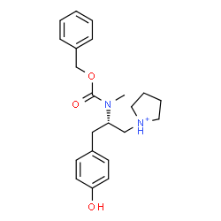 ChemSpider 2D Image | 1-[(2S)-2-{[(Benzyloxy)carbonyl](methyl)amino}-3-(4-hydroxyphenyl)propyl]pyrrolidinium | C22H29N2O3