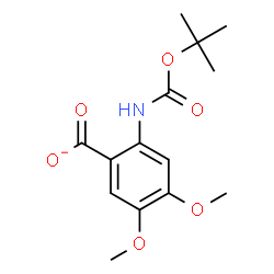 ChemSpider 2D Image | 4,5-Dimethoxy-2-({[(2-methyl-2-propanyl)oxy]carbonyl}amino)benzoate | C14H18NO6