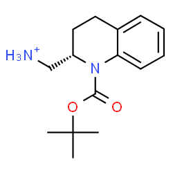 ChemSpider 2D Image | [(2S)-1-{[(2-Methyl-2-propanyl)oxy]carbonyl}-1,2,3,4-tetrahydro-2-quinolinyl]methanaminium | C15H23N2O2
