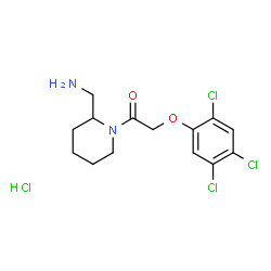 ChemSpider 2D Image | 1-[2-(Aminomethyl)-1-piperidinyl]-2-(2,4,5-trichlorophenoxy)ethanone hydrochloride (1:1) | C14H18Cl4N2O2