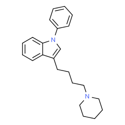 ChemSpider 2D Image | 1-Phenyl-3-[4-(1-piperidinyl)butyl]-1H-indole | C23H28N2