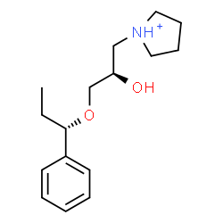 ChemSpider 2D Image | 1-{(2R)-2-Hydroxy-3-[(1S)-1-phenylpropoxy]propyl}pyrrolidinium | C16H26NO2