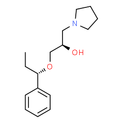 ChemSpider 2D Image | (2R)-1-[(1S)-1-Phenylpropoxy]-3-(1-pyrrolidinyl)-2-propanol | C16H25NO2