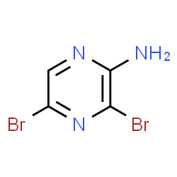 ChemSpider 2D Image | 3,5-Dibromopyrazin-2-amine | C4H3Br2N3