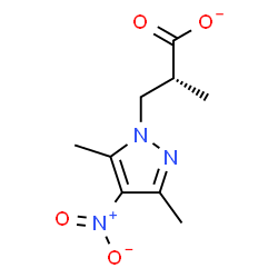 ChemSpider 2D Image | (2R)-3-(3,5-Dimethyl-4-nitro-1H-pyrazol-1-yl)-2-methylpropanoate | C9H12N3O4