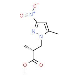 ChemSpider 2D Image | Methyl (2R)-2-methyl-3-(5-methyl-3-nitro-1H-pyrazol-1-yl)propanoate | C9H13N3O4
