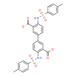 ChemSpider 2D Image | 4,4'-Bis{[(4-methylphenyl)sulfonyl]amino}-3,3'-biphenyldicarboxylate | C28H22N2O8S2