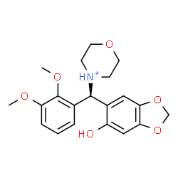 ChemSpider 2D Image | 4-[(S)-(2,3-Dimethoxyphenyl)(6-hydroxy-1,3-benzodioxol-5-yl)methyl]morpholin-4-ium | C20H24NO6