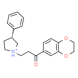 ChemSpider 2D Image | (3R)-1-[3-(2,3-Dihydro-1,4-benzodioxin-6-yl)-3-oxopropyl]-3-phenylpyrrolidinium | C21H24NO3