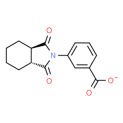 ChemSpider 2D Image | 3-[(3aR,7aR)-1,3-Dioxooctahydro-2H-isoindol-2-yl]benzoate | C15H14NO4