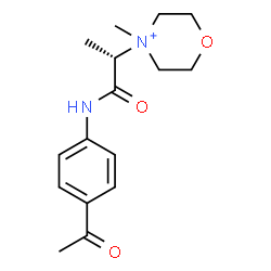 ChemSpider 2D Image | 4-{(2S)-1-[(4-Acetylphenyl)amino]-1-oxo-2-propanyl}-4-methylmorpholin-4-ium | C16H23N2O3