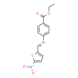 ChemSpider 2D Image | Ethyl 4-{(E)-[(5-nitro-2-thienyl)methylene]amino}benzoate | C14H12N2O4S