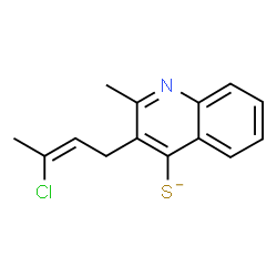 ChemSpider 2D Image | 3-[(2Z)-3-Chloro-2-buten-1-yl]-2-methyl-4-quinolinethiolate | C14H13ClNS