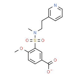 ChemSpider 2D Image | 4-Methoxy-3-{methyl[2-(3-pyridinyl)ethyl]sulfamoyl}benzoate | C16H17N2O5S