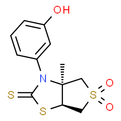ChemSpider 2D Image | (3aS,6aS)-3-(3-Hydroxyphenyl)-3a-methyltetrahydrothieno[3,4-d][1,3]thiazole-2(3H)-thione 5,5-dioxide | C12H13NO3S3