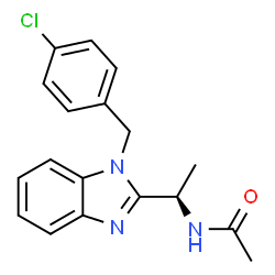 ChemSpider 2D Image | N-{(1R)-1-[1-(4-Chlorobenzyl)-1H-benzimidazol-2-yl]ethyl}acetamide | C18H18ClN3O